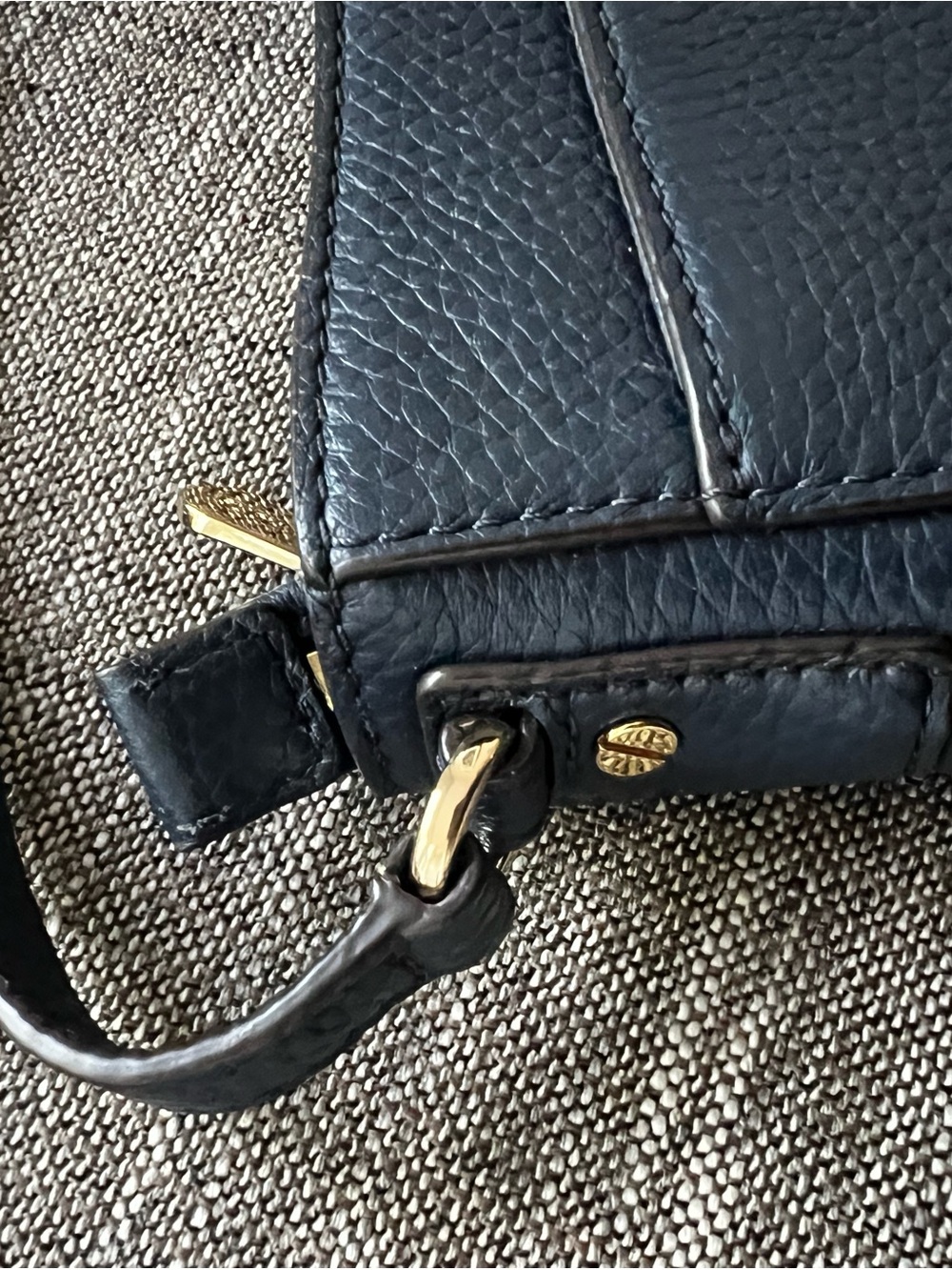 Michael Kors Navy Leather Crossbody Bag Gold Hardware - Picture 7 of 13